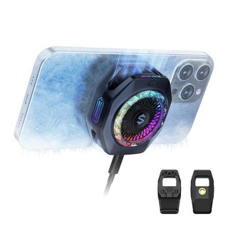 BLACK 블랙 Shark 마그네틱 휴대폰 쿨러 RGB 폰 냉각 팬 휴대용 경량 팬 휴대폰/태블릿/아이패드용 더 큰 영역이 있는 라디에이터 (화이트) 167352, 5 프로 블랙, 1개