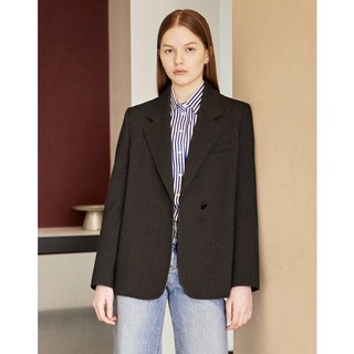 [백화점출고] 헤지스레이디스 [24SS] [추가SALE]다크브라운 멜란지트윌 블레이저 자 HSJA4A102W3 봄신상 봄자켓