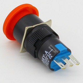 버섯 비상 정지 e-stop 스위치 3 핀 NO + NC 16mm, 1개