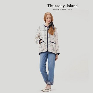 써스데이아일랜드 트리밍 트위드 자켓 T232MJK531W _P385743553 1132557