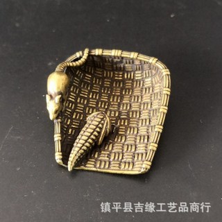도매 노란색 미니 장식품 데스크탑 장식품 조디악 쥐 쓰레받기 미니 작은 장식품 걸이식 장식 2 개 가격, 2개