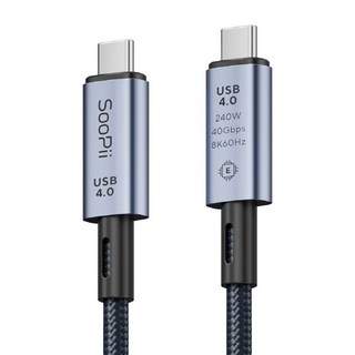 Soopii 240W 40Gbps 8K 썬더볼트 USB4 C to C 초고속 케이블