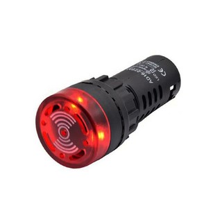 DC12V 부저 및 적색 LED 램프, 역전압 경고용 22mm – 1개 led buzzer DC12V 부저 및 적색 LED 램프, 역전압 경고용 22mm – 1개 led buzzer