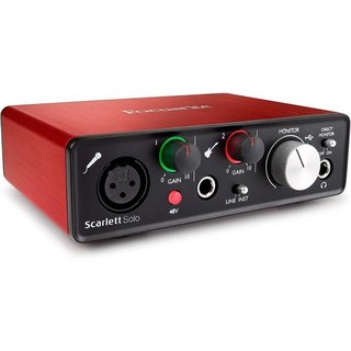 음악 제작 장비 컴퓨터 녹음 홈레코딩 인터페이스 포커스라이트 스칼렛 솔로 2세대 USB 오디오 및 프로 툴 첫 번째, 오디오 인터페이스 오인페 인터넷방송 스튜디오 스트리밍, 1개