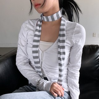 블루씨티 슬림 줄무늬 단가라 스트라이프 롱 머플러 면 목도리