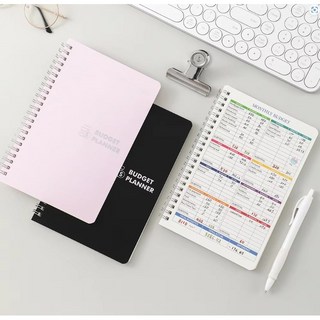 솔로핏 스프링 가계부 다이어리 캐시북, 블랙, 1개