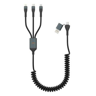 카플레이용 코일형 USB-C에서 라이트닝 충전 케이블 - Apple MFi 인증 고속 동기화 데이터 iPhone 14용 13 12 11 X XS Pro Max Plus iPad, Black