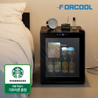 포쿨 음료수냉장고 쇼케이스 미니 가정용 업소용 음료 술장고 50L, 블랙 FC-50MSB