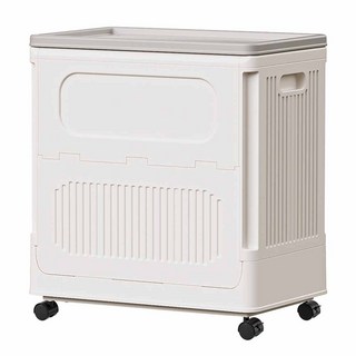 수납하마 대용량 접이식 리빙박스 123L 정리함 멀티수납 간편이동바퀴, 화이트, 1개