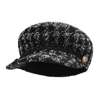 팸드님 국내제작 여성 트위드 헌팅캡 클래식 마도로스 가을 겨울 모자