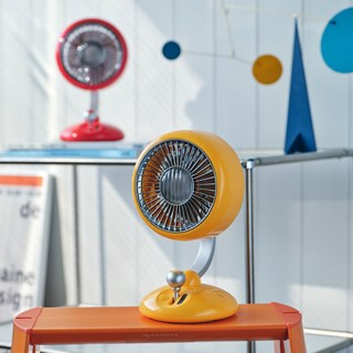 디자인이쁜 기어윈드 무선 회전 탁상선풍기 LED등