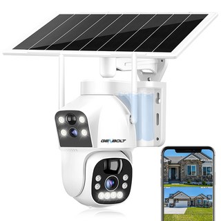 태양광 듀얼 렌즈 실외용 CCTV 감시 카메라 추적감시 WiFi PIR PTZ IP66 15600mAh 8W 한글앱, 1