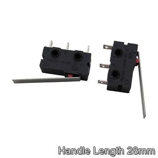 손잡이가 달린 여행 제한 스위치 KW11 3Z 2 접촉 단추 마이크로 KW12 N 핀 3 A NO/NC 5A 125V 250V 16mm 10, 3PIN 28mm, 1개
