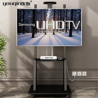 MONARDI 프리미엄 이동식 TV 거치대 32~100인치 대형 티비 무빙 스탠드 모니터 스텐드 300KG 하중 브라켓 32~65인치 더블 트레이 상품 이미지