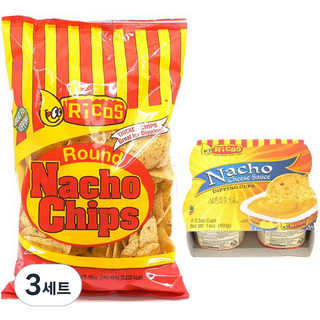 리코스 라운드 나쵸칩 나쵸 치즈소스 4p 854g 3세트, 854g × 3세트