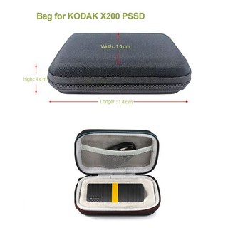 KODAK X200 PSSD 가방 2.5 인치 케이스 방수 모바일 하드 디스크 박스 휴대용 스토리지 보호 선물, 01 Black, 1개