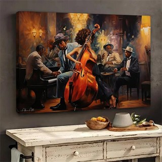 아프리카계 미국인 재즈 밴드의 캔버스 그림 장식 파티 배경 벽장식, A. 150X100, 1. MULTI, 1개
