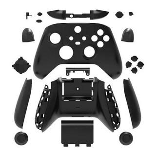 DATA FROG Xbox 시리즈 S 컨트롤러용 교체 케이스 세트 X 게임 패드용 전면 커버 후면 셸 사이드 레일 패널, Black, For Xbox Series X-S, 1개