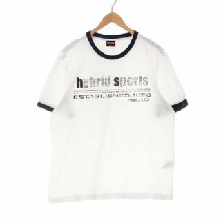 헤드 흰곤조합 프린팅 코튼믹스 어깨스티치라운드반팔티 새로빈티지