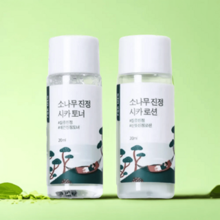 라운드랩 남성 스킨로션 세트 포맨 소나무 진정 시카 토너20ml + 로션 20ml 여행 운동용 미니어처, 1세트, 1개