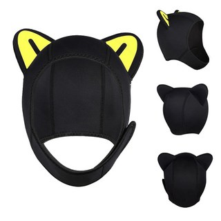 뉴캣츠 프리다이빙 스쿠버 다이빙 후드 스노쿨링 모자 옐로우 상품 이미지