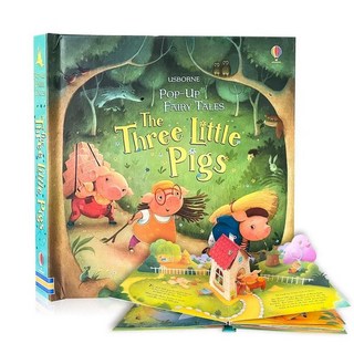 팝업 동화 그림책 골판지 색칠 활동 취침 시간 이야기 책 학습, 1개, 2. Three Little Pigs