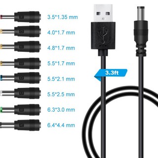 USB DC POWER LOGIC 부스트 케이블 5.5 2. 5V 잭 어댑터 와이어 WIFI 라우터 모뎀 팬 은행 라인, with 8 adapter