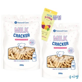 네츄럴코어 강아지간식 밀크/치즈 크래커 400g, 200g, 2개, 밀크