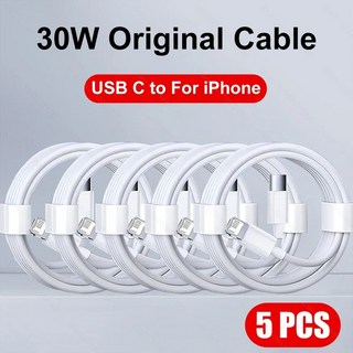 USB C iPhone 14 13 12 11 Pro Max Mini 6 7 8 Plus XS X XR SE iPad 20W 전화 데이터 동기화 고속 충전 와이어 코드 1M 2M, 5 pcs, 5개