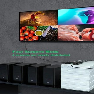 이북리더기 전자책 HDMI 쿼드 스크린 멀티뷰어 1080P 4 in 1 Out 심리스 스위처 카메라 노트북 PC TV용 6가, 04 with EU Plug