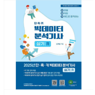 (에이아이에듀/김계철) 2025 단축키 빅데이터 분석기사 실기 (R작업형), 2권으로 (선택시 취소불가)