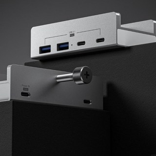 N3UC USB C 허브 클램프 알루미늄 4 포트 USB 3.1 USB C 데이터 포트 데스크탑 PC 전원, 1개
