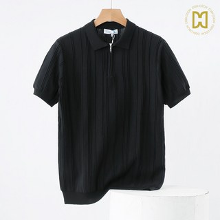 코디코치 도파인 반팔 데일리 세미 루즈핏 반집업 폴로 카라 니트 티셔츠