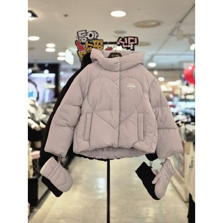 신디키즈 동아쇼핑점 여아"꾸안꾸@@2024년~~겨울신상@@큐티한스타일 편한스타일##블랙 라일락##포근하고 따뜻한 루즈핏 하프다운 점퍼@초등 여아 아동 겨울점퍼 패딩점퍼@