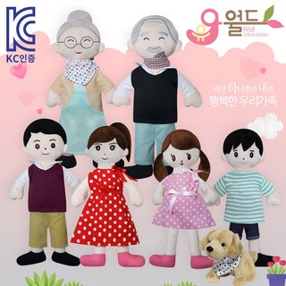 KC인증 가족 인형 7종 강아지 포함 유치원 어린이집 역할놀이, 1개