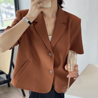 모몰라티 여성 베이직 여름 반팔 자켓
