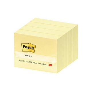 3M 포스트잇 653-4 100매 4패드 51x38mm, yellow(노랑)