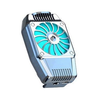 휴대폰 냉각 팬 백 클립형 라디에이터 5000RPM 저소음 접이식 버클 방열판 4-6.7인치 휴대폰용, 실버, 충전식 모델