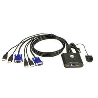 ATEN CS22U 2포트 USB VGA 케이블 일체형 KVM 스위치, 5개