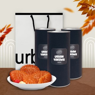 [선물세트]URBAN YAKGWA 어반약과 찹쌀 블랙에디션 3개+쇼핑백, 30개, 55g