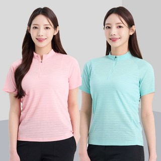 콜핑 여성 여름 기능성 스판 등산 반팔 집업 티셔츠