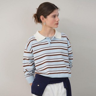 온앤온 스트라이프 카라 니트 NEK5SP258 471471