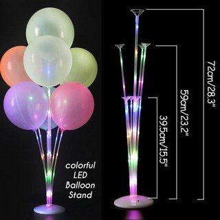 브라이덜샤워 장식용 글로우 조명 LED 풍선 스탠드 기둥 베이비 생일 파티 1 2, 01 1set, 01 1set multicolor