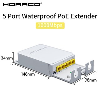 HORACO 5 포트 방수 POE 익스텐더 4 리피터 카메라 Wierless AP 용 1001000Mbps 실외 네트워크 IP55 VLAN 4, 02 POE014G-FS, 1개