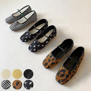 베리어스 쁘띠 라인 플랫 슈즈 (6type) - 메리제인 발레리나슈즈 발레슈즈 플랫신발 낮은구두 낮은굽 로우힐 무지 패턴 체크 도트 호피 레오파드 골덴 스퀘어토 유니크 포인트