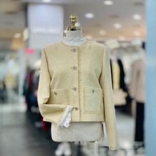 클리지 노카라 프린지 트위드 자켓 CP2WJK05-08F