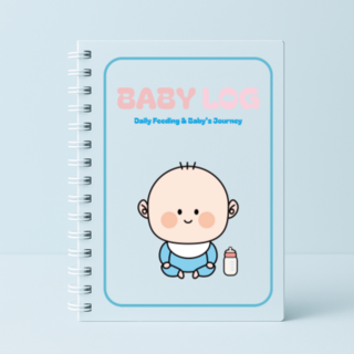 [내일도착]수유일지 노트 육아기록 성장일지 육아다이어리 연습장, 1개, 파스텔블루