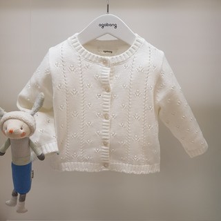 아가방 화이트 아일렛 니트 가디건