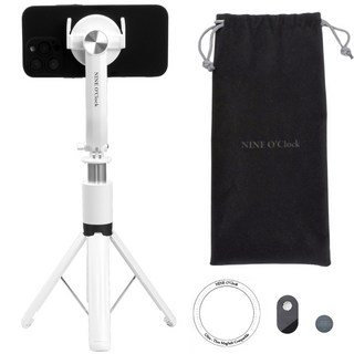 나인어클락 맥세이프 셀카봉 블루투스 스마트폰 삼각대 거치대 맥포드 V1 거치 높이 Upgrade 1390mm V2, V2 화이트, 1개