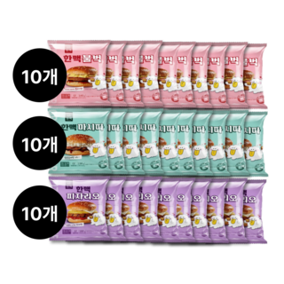 한맥 버거 냉동 불벅 10개+마시따 10개+참맛 피자리오 10개 매점 편의점 피시방 햄버거, 1세트, 150g